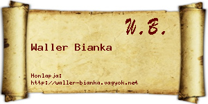Waller Bianka névjegykártya